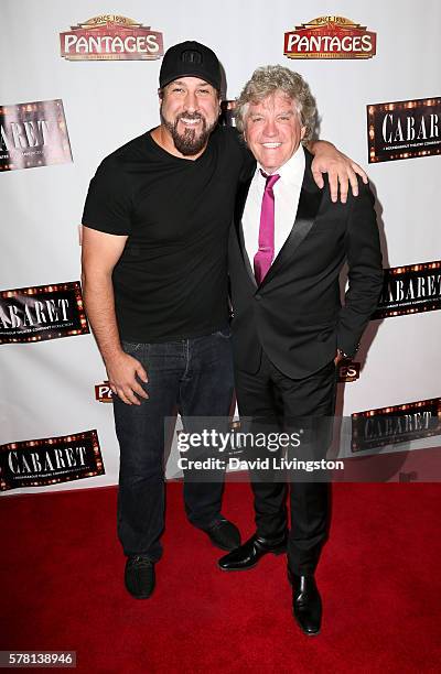 Singer Joey Fatone and television personality Ken Todd arrive at the opening of "Cabaret" at the Pantages Theatre on July 20, 2016 in Hollywood,...