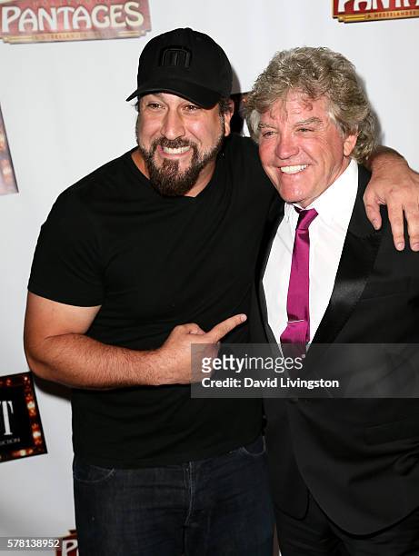 Singer Joey Fatone and television personality Ken Todd arrive at the opening of "Cabaret" at the Pantages Theatre on July 20, 2016 in Hollywood,...