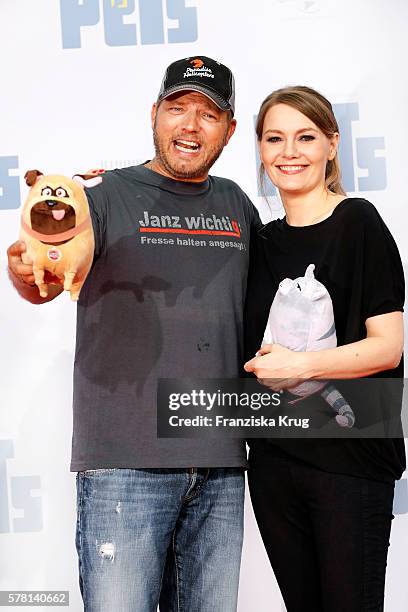 German comedian Mario Barth and german comedian Martina Hill attend the premiere of the film 'PETS' at CineStar on July 20, 2016 in Berlin, Germany.