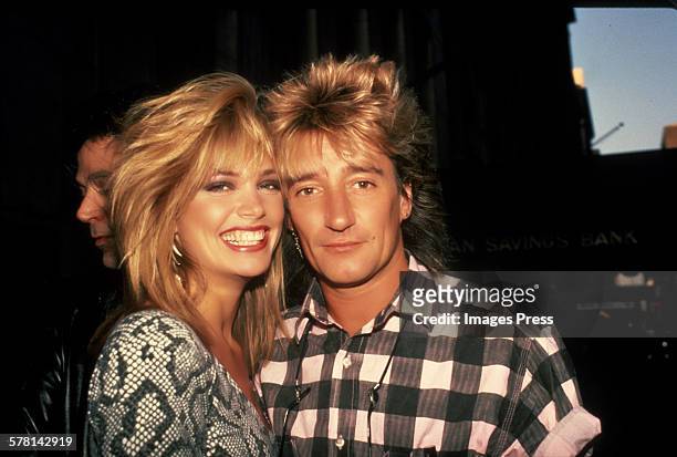 Rod Stewart and Kelly Emberg circa 1984 in New York City.