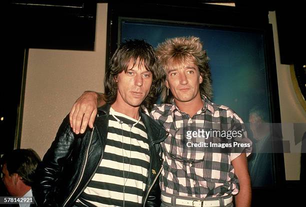 Rod Stewart and Jeff Beck circa 1984 in New York City.