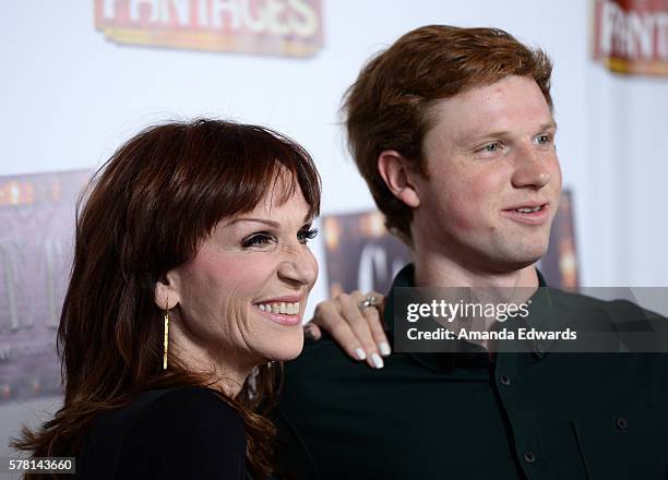 Actress Marilu Henner and her son Joseph Lieberman arrive at the opening of "Cabaret" at the Hollywood Pantages Theatre on July 20, 2016 in...