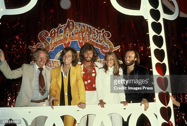 Robert Stigwood, The Bee Gees and Sandy Farina circa 1978 in Los Angeles, California.