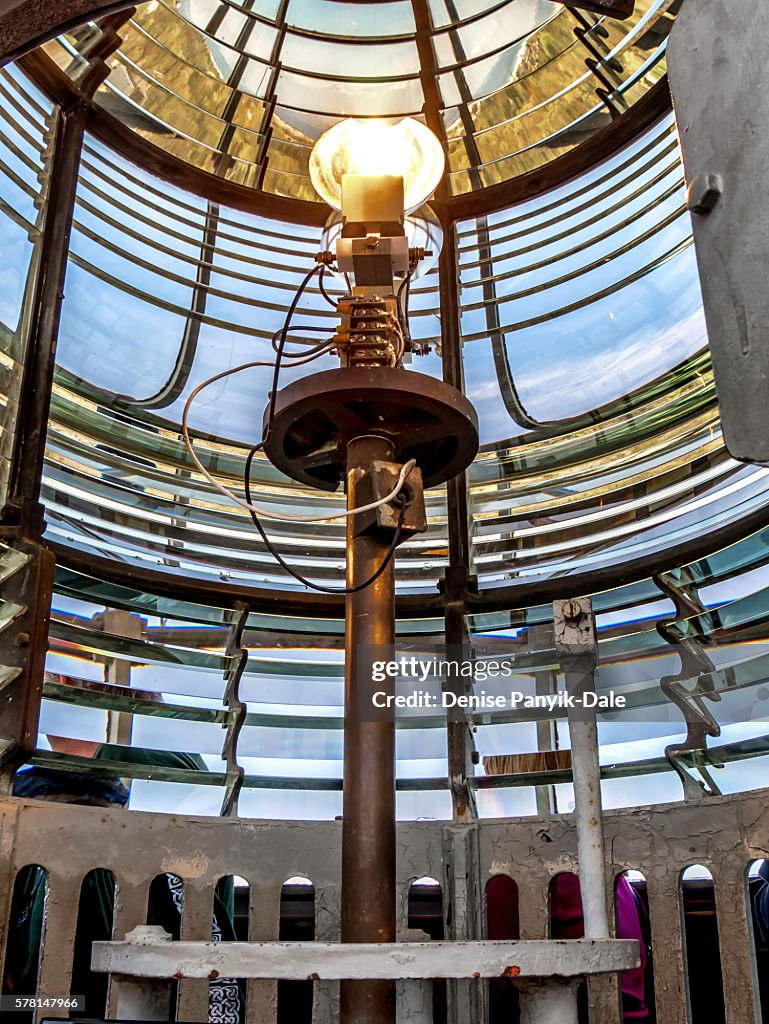 Fresnel lens in Sandy Hook Lighthouse.