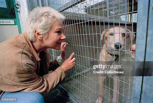 British actress Zoë Wanamaker at the Battersea Dogs Home in London, UK, 26th April 1996.