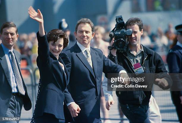 British Prime Minister Tony Blair and his wife Cherie Blair attend the State Opening of Parliament in London, UK, 14th May 1997.