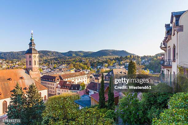 germany, baden-wuerttemberg, baden-baden, cityscape with collegiate church - baden baden stockfoto's en -beelden