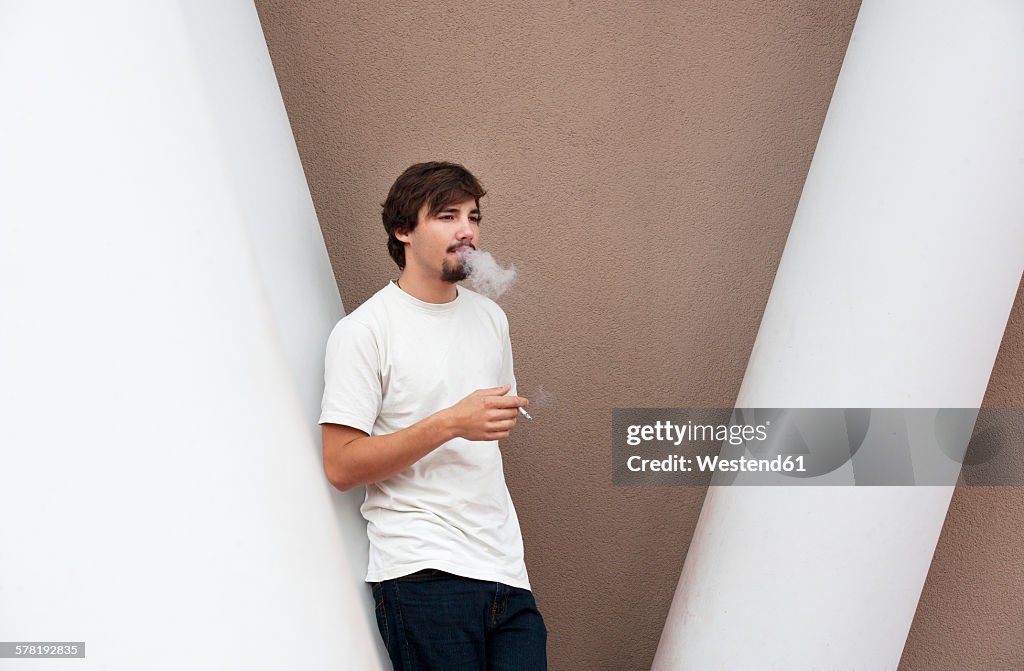 Young man smoking