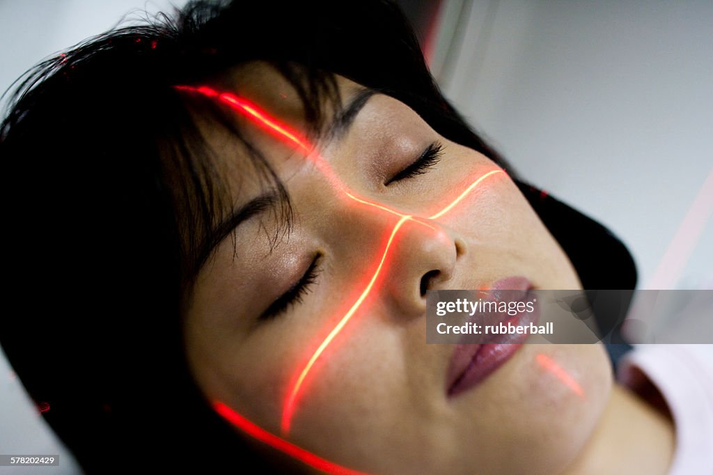 Woman having an MRI