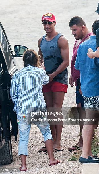 Real Madrid football player Cristiano Ronaldo is seen on July 20, 2016 in Ibiza, Spain.