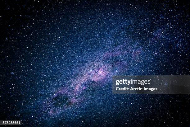 milky way over the night sky, africa - namibia sternenhimmel stock-fotos und bilder