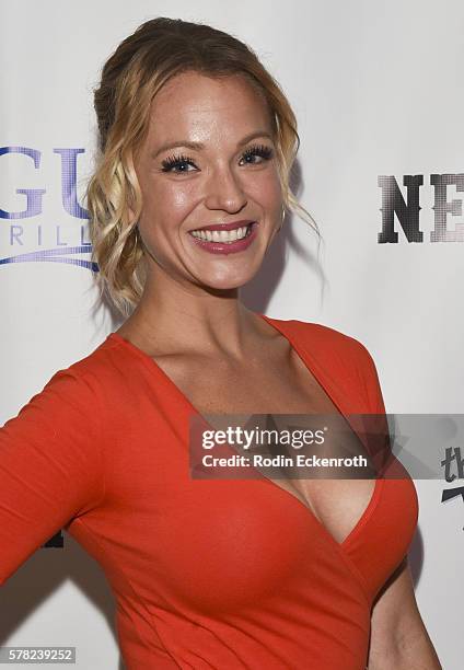 Actress Amanda Clayton attends the premiere of Balding Penguin's "The Bet" at Regal Cinemas L.A. Live on July 20, 2016 in Los Angeles, California.