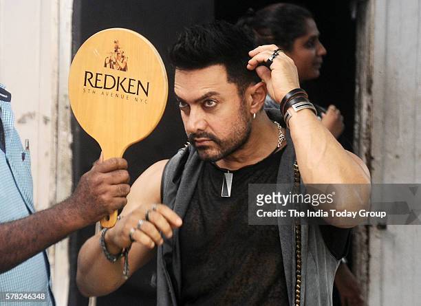 Aamir Khan during the song shoot of film 'Dangal' at Mehboob studio in Mumbai.