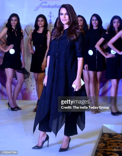 Neha Dhupia is an Indian actress and beauty Queen during Miss Diva 2016 Delhi Auditions in New Delhi.