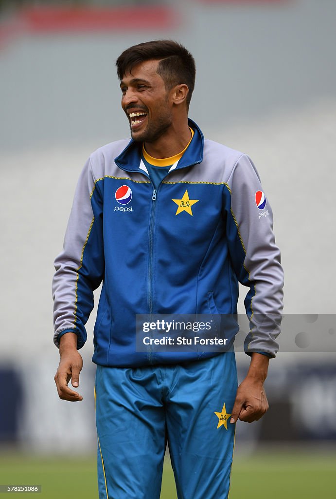 Pakistan. Amir Manager.net Pakistan bowler Mohammad Amir reacts during Pakistan Nets ahead of ...