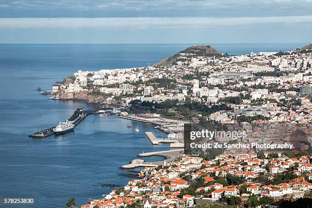 funchal seaport - baía do funchal imagens e fotografias de stock