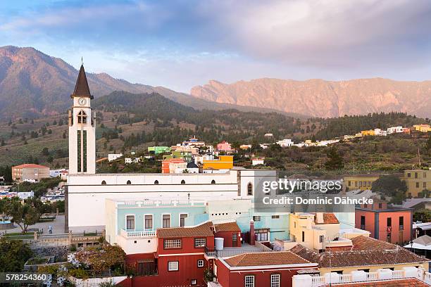 view of "el paso" town (la palma island. canaries. spain) - el paso stock-fotos und bilder