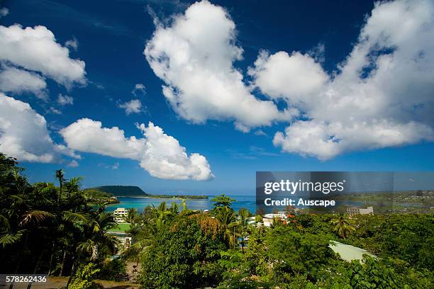 Port Vila, the capital, showing its harbor. Population under 45 000. Efate island, Vanuatu.