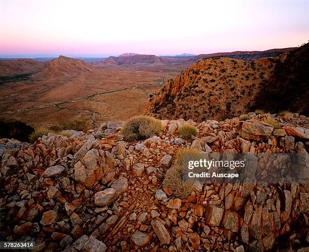 Bluff country around Balgo Community, Balwina Aboriginal Land. Edge of the Great Sandy Desert, Southeast Kimberley region, Western Australia,...