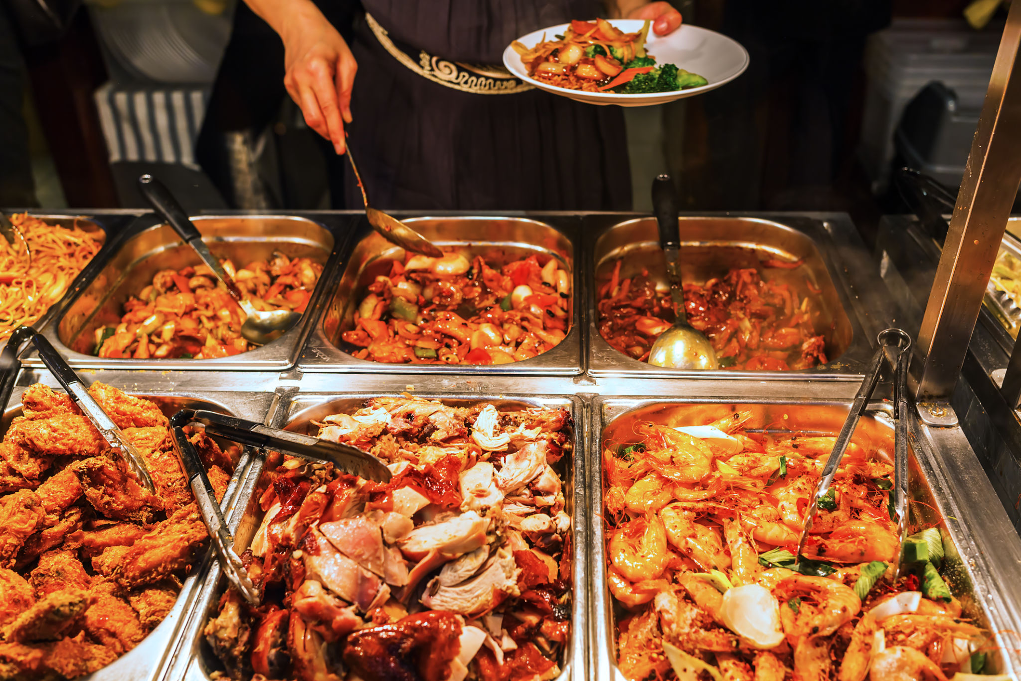 buffet with various food at a Chinese restaurant buffet with various food at a Chinese restaurant