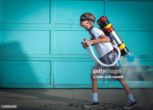 jetpack boy - rocket pack stock pictures, royalty-free photos & images