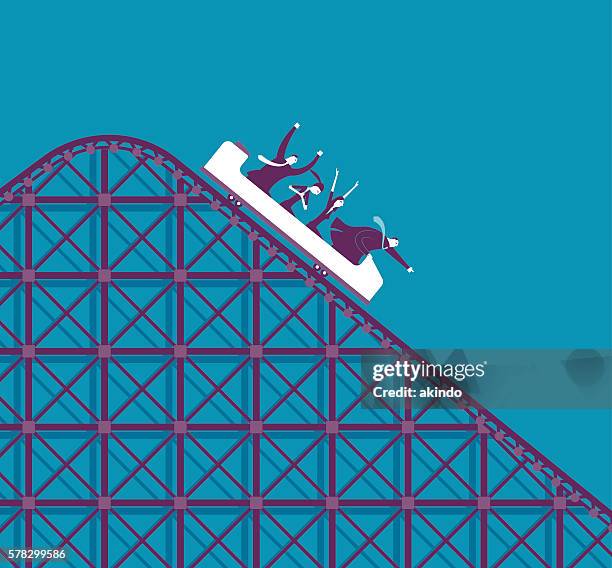 business roller coaster - roller coaster vector art stock illustrations