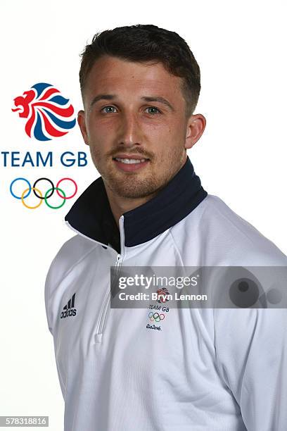 Portrait of Alex Davies, a member of the Great Britain Olympic Rugby 7s team, during the Team GB Kitting Out ahead of Rio 2016 Olympic Games on July...