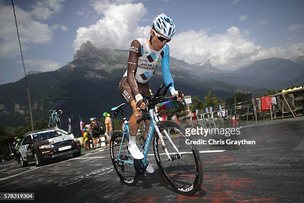 Jan Bakelants of Belgium and AG2R La Mondial Team rides during stage eighteen of the 2016 Le Tour de France, from Sallanches to Megeve on July 21,...