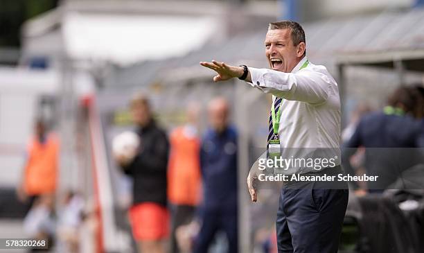 Adrian Boothroyd of England reacts during the U19 Match between England and Italy at Carl-Benz-Stadium on July 21, 2016 in Mannheim, Germany.