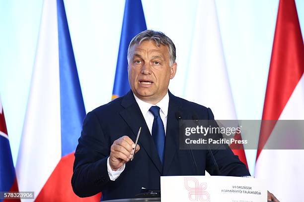 Of Hungary Viktor Orban took part in official meeting. Visegrad Group held press conference under the Presidency of the Polish Primer Beata Szydlo.