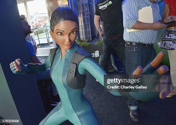 General view of the "Thunderbirds are Go" booth in the Amazon Village at San Diego Comic-Con at San Diego Convention Center on July 21, 2016 in San...