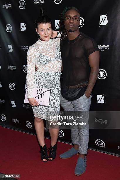Janelle Ginestra and William "WilldaBeast" Adams attend the 2nd Annual BuildaBEAST Experience at Sheraton Fairplex Hotel & Conference Center on July...
