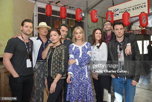 Actors Luke Kleintank, Cary-Hiroyuki Tagawa, Alexa Davalos, Rufus Sewell, Bella Heathcote, executive producer Isa Dick Hackett, actors DJ Qualls and...