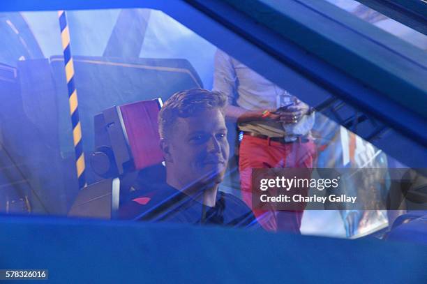 Actor David Menkin of "Thunderbirds are Go" attends the Amazon Village At San Diego Comic-Con at San Diego Convention Center on July 21, 2016 in San...