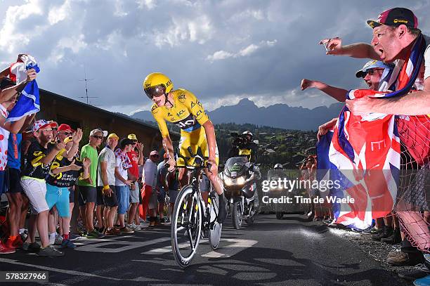 103th Tour de France 2016 / Stage 18 Christopher FROOME Yellow Leader Jersey / Fans / Public / Sallanches - Megeve 1095m / Time Trial ITT / TDF /