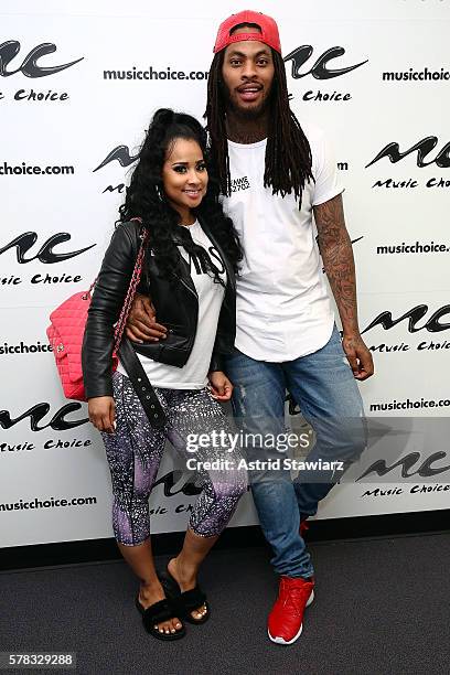 Personality Tammy Rivera and rapper Waka Flocka visit Music Choice on July 21, 2016 in New York City.