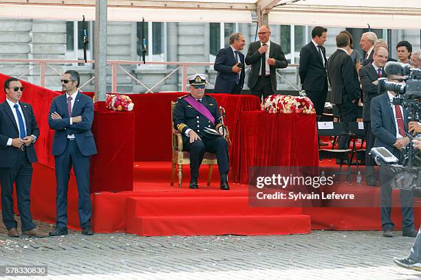 Belgium's Prince Laurent attends the Military Parade to celebrate Belgium's National Day on July 21, 2016 in Brussels, Belgium.