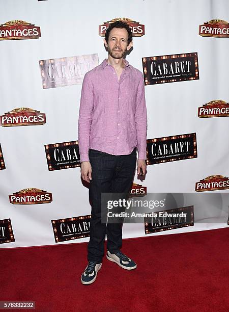 Actor Adam Godley arrives at the opening of "Cabaret" at the Hollywood Pantages Theatre on July 20, 2016 in Hollywood, California.