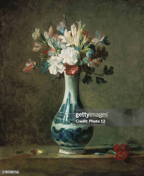 Jean-Baptiste Simeon Chardin Ecole francaise. A Vase of Flowers, 1760-1763. Oil on canvas Edinburgh, National Galleries of Scotland.