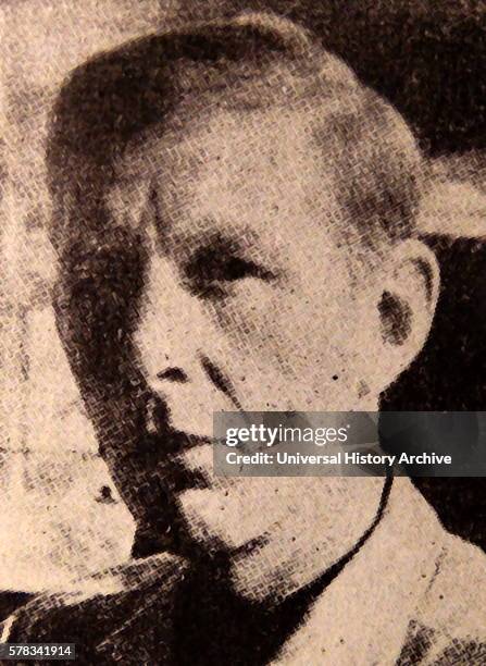 Photographic portrait of W. H. Auden an Anglo-American poet. Dated 20th Century.