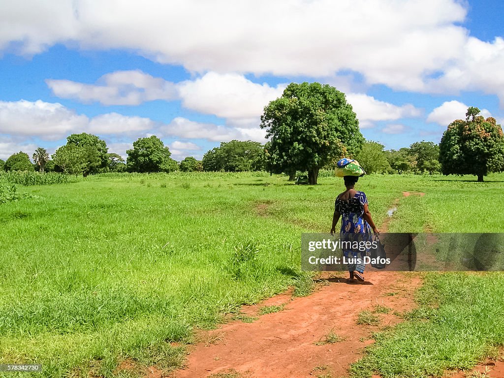 Woman on a countryside path