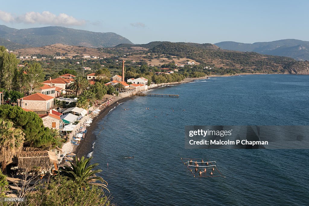 Molyvos beach, Mithymna, Mytilene, Lesvos, Greece.