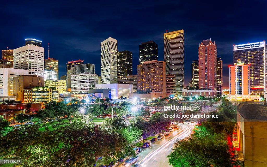 Night, Houston, Texas, America