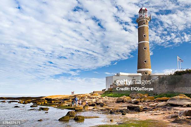 view of josé ignacio lighthouse - jose ignacio lighthouse stock pictures, royalty-free photos & images