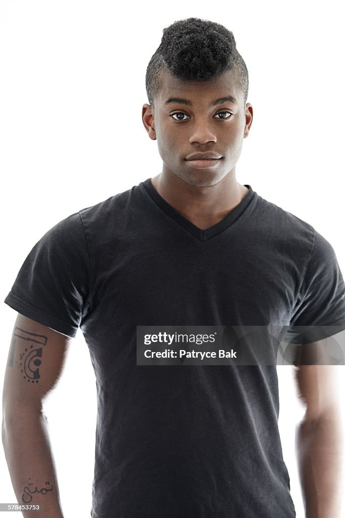 Studio Portrait of Defiant African Teen