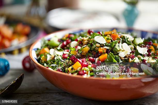 herb salad - salad bowl stock pictures, royalty-free photos & images