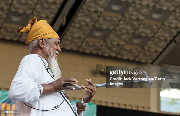 American musician Dr Lonnie Smith plays his custom-made 'slap-stick' to close the second day of the 23rd Annual Charlie Parker Jazz Festival in the...