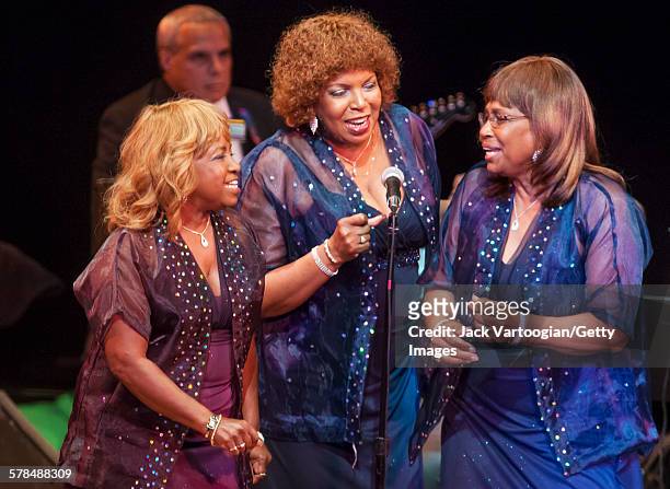 American '60s Girl Group the Dixie Cups, backed by Wardell Quezergue's Rhythm & Blues Orchestra, sing 'Big Chief' in the finale of the Lincoln Center...