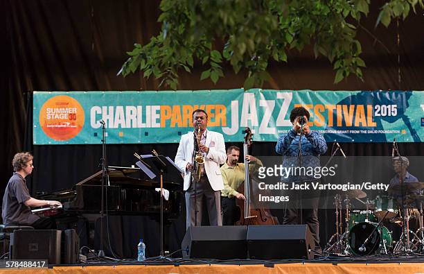 Italian-born American Jazz musician Rudresh Mahanthappa plays alto saxophone as he leads his band, Bird Calls, as they improvise on the music of...