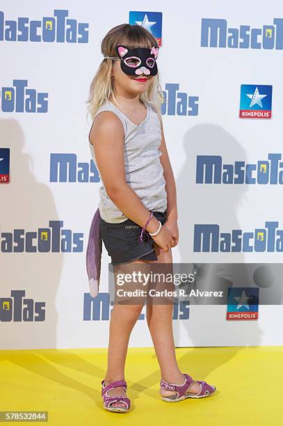 Mafalda Carbonell Alba Messa attends "Mascotas" premiere at Kinepolis cinema on July 21, 2016 in Madrid, Spain.